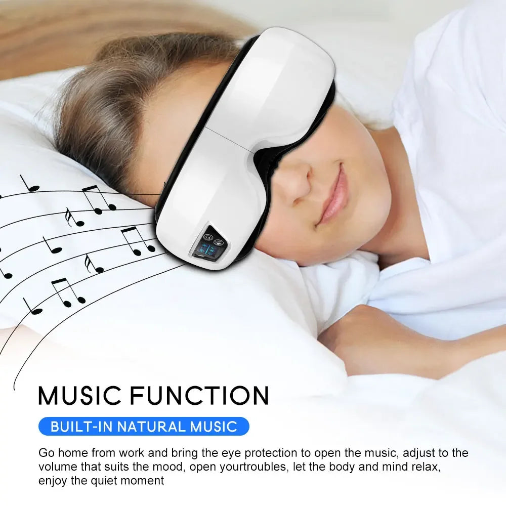 Eye Massager 6D Smart Airbag Vibration Bluetooth Eye Care Instrument Hot Compress Bluetooth Eye Massage Glasses Fatigue Pouch